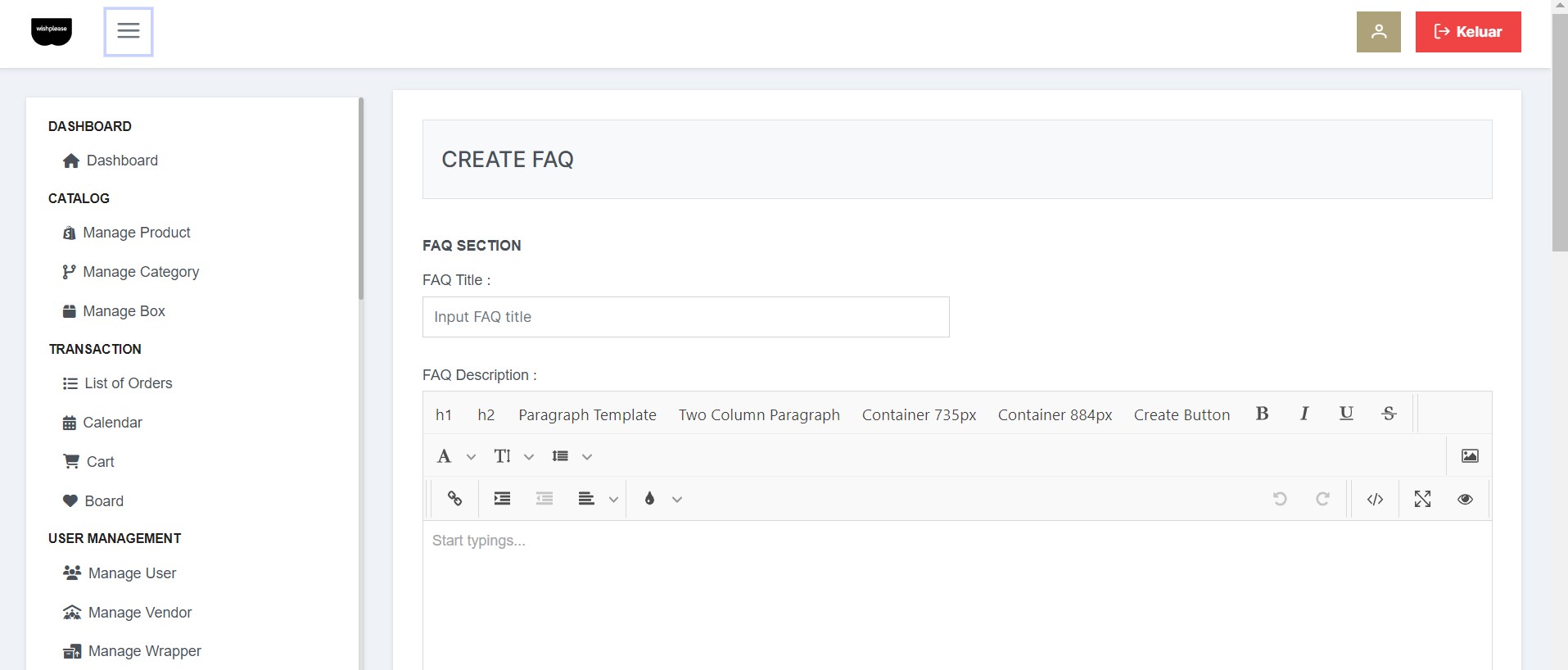 Wishlist Dashboard